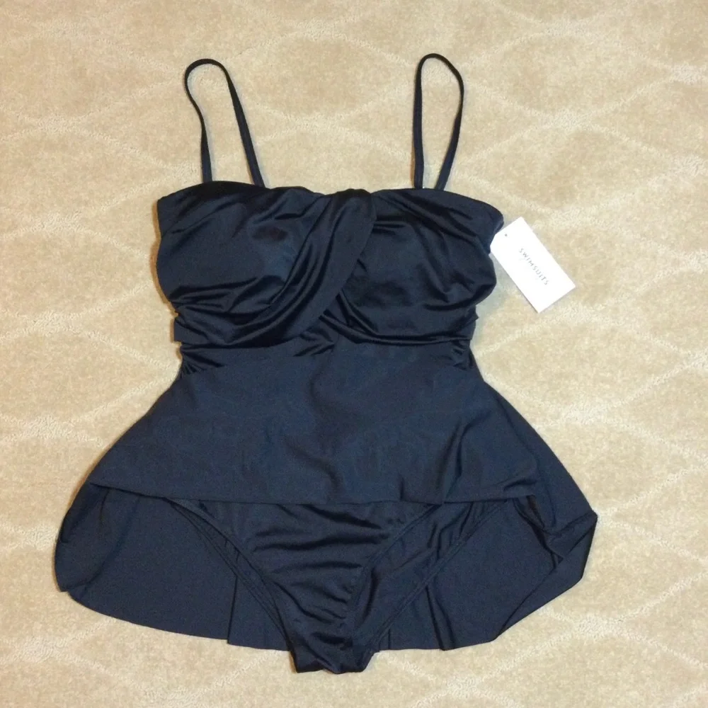 Swimsuits For All NWT Ruched Skirted Swimdress, 10 - Picture 5 of 13